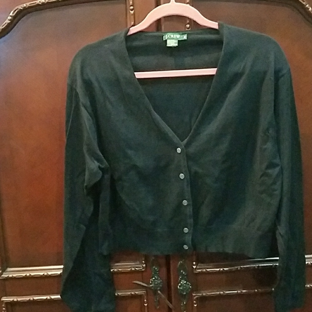 Black v-neck button up sweater